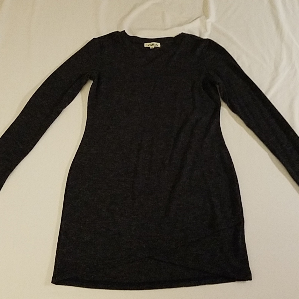 Blue Gray Long Sleeve Dress